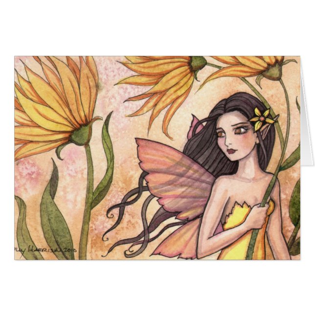 Carte Fairy Fleur sauvage Jaune (Devant horizontal)