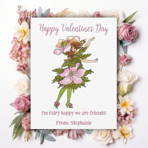 Carte Fairy Happy We are Friends Kids Valentines Day