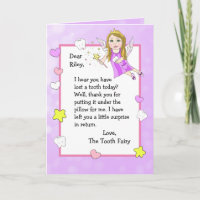Carte Fairy personnalisée pour les dents