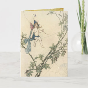 Carte Fairy vintage et Spiderweb