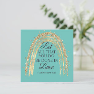 Carte Fait Dans L'Amour Or Arc-en-Ciel