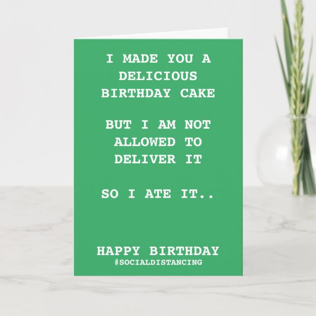 Carte Fait De Vous Un Gâteau D'Anniversaire Social Dista (Devant)