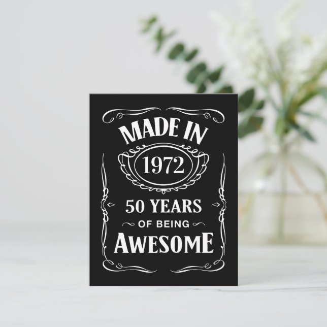 Carte Fait en 1972 50 ans d'être génial anniversaire 202 (Debout devant)