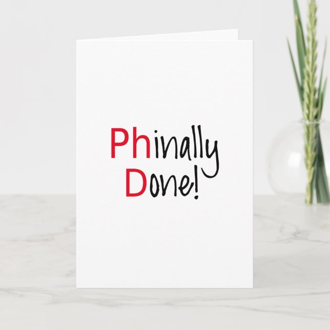 Carte Fait en phase terminale, doctorat, don de diplôme (Devant)