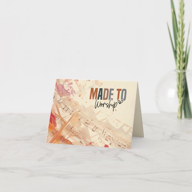 Carte Fait pour adorer Citation chrétienne Psaume 95:1 B (Devant)