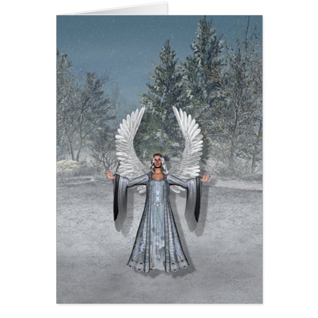 Carte faite sur commande d'ange d'hiver de KRW (Devant)