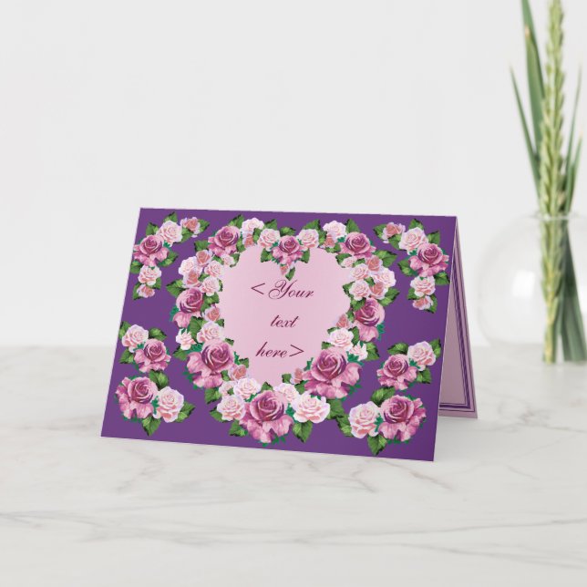CARTE FAITE SUR COMMANDE DE COEUR ROSE (Devant)