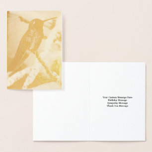 Carte faite sur commande de message de colibri