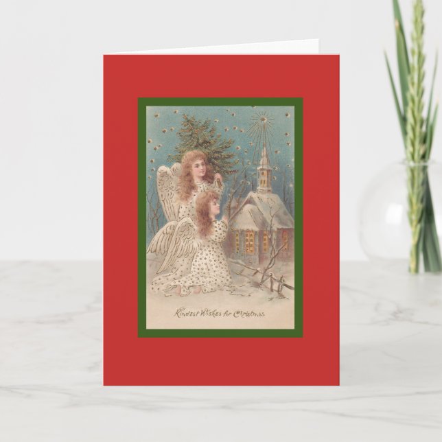 Carte FAITE SUR COMMANDE de RÉTRO ANGE de NOËL (Devant)