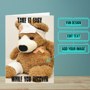 Carte Faites-le facilement Teddy Bear Get Well Card