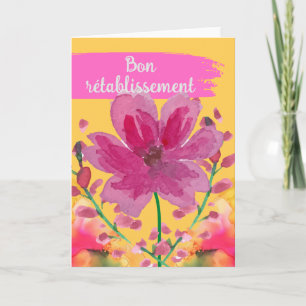 Carte Faites-vous du bien en Fleurs Aquarelles Française