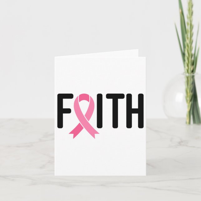 Carte Faith Cancer du sein rose Ruban cancer du sein fem (Devant)