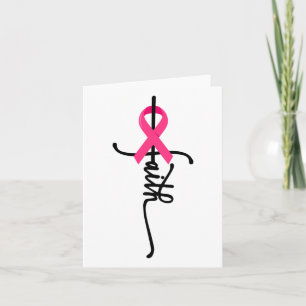 Carte Faith Cross Guerrier Survivant Pink Ribbon Breast 
