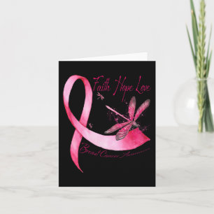 Carte Faith Hope Love Dragonfly Pink Ribbon Breast Cance