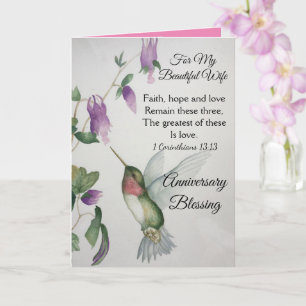 Carte Faith Hope Love For My Wife Anniversary Blessary