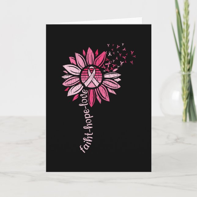 Carte Faith Hope Love Sunflower Cancer du sein Sensibili (Devant)