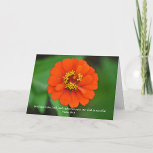 Carte Faith Orange Zinnia Flower Garden Note
