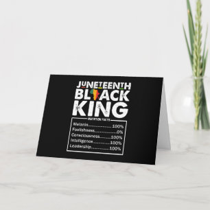 Carte Faits nutritionnels Juneteenth Black King Mélanine