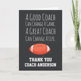Carte Fall Football Cards Thank You Coach From The Team