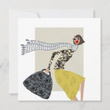 Fall Season Glam Fashion Art Card Miss Wendy