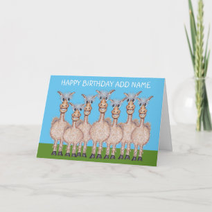 Carte famille Alpaca ou Llama souriante