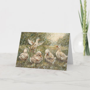 Carte Famille de canards de ferme fantaisiste au jeu d'e