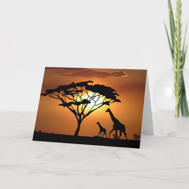 Carte famille de girafes (Devant)