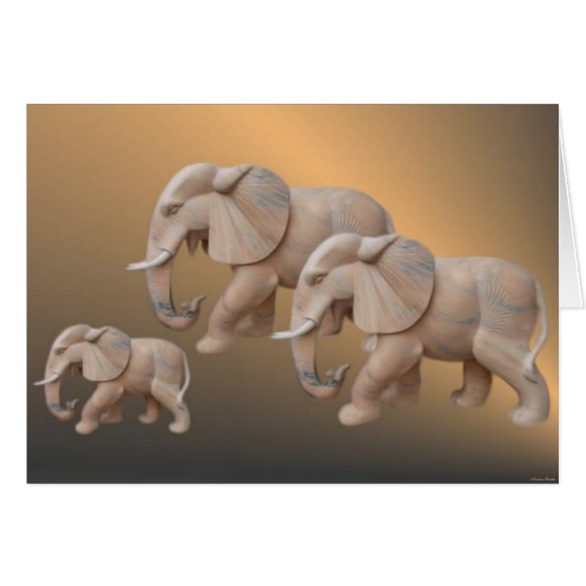 Carte famille Elephant (Devant horizontal)