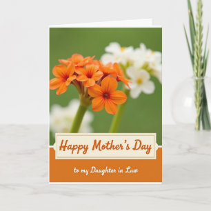 Carte Famille Fleur Orange Chevron