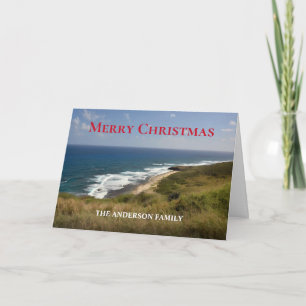Carte Famille Joyeux Noël Été Ocean Beach Personnalisé