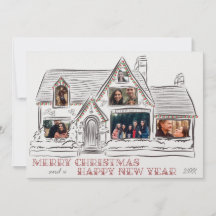 Carte famille maison de Noël Appartement