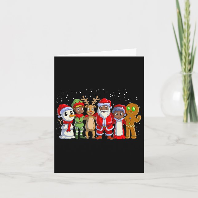 Carte Famille noire Noël Afro Africain Américain Père No (Devant)
