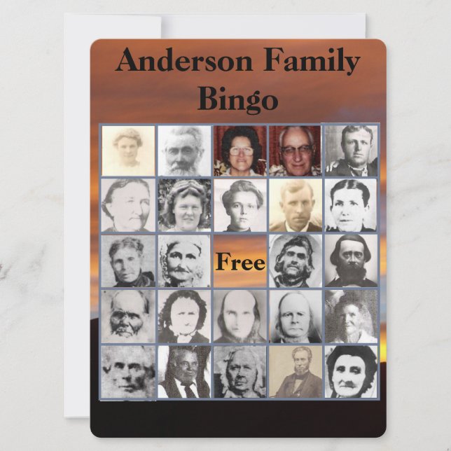 Carte Famille Reunion Photo Bingo Sunset Photo (Devant)