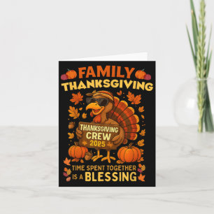 Carte Famille Thanksgiving Crew 2025 Drôle Turquie Match