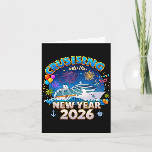 Carte Family Cruise New Year 2026 Vacation  (Devant)