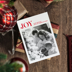 Carte Family Photo et simple Joy   Holidays