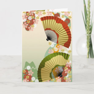 Carte Fan japonais 3 vert