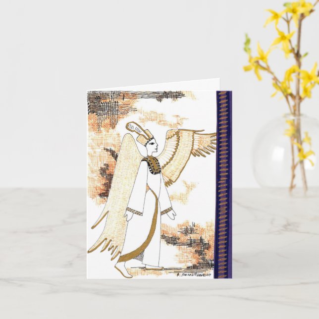 Carte Fancy femmes déesse égyptienne estampillée (Fleur jaune)