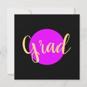 Carte Fancy "Grad" Texte Noir Vivid Arrière - plans rose