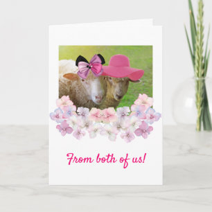 Carte Fancy Sheep "From Us Two" Anniversaire