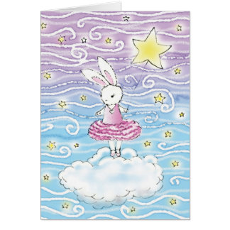 Carte fantaisie de lapin ballerine vierge
