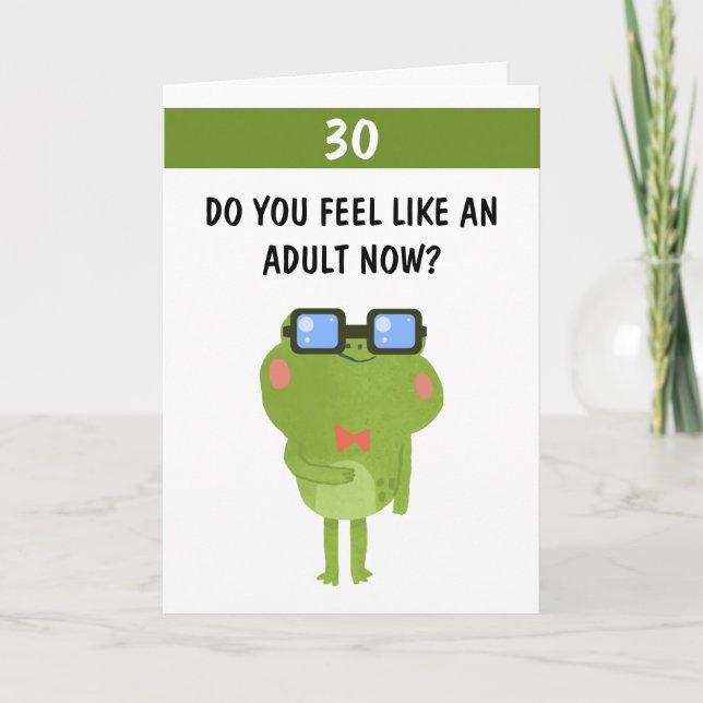 Carte Fantaisie Grenouille Blanc Fils 30e anniversaire (Devant)