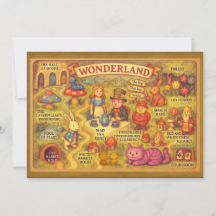 Carte Fantaisiste des Aventures d'Alice au Pays de