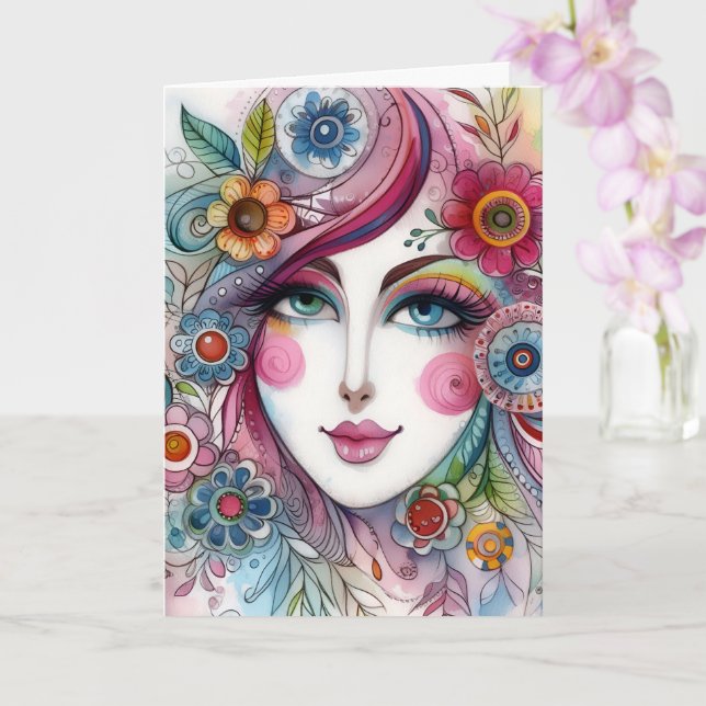 Carte Fantaisiste Pliée (Orchidée)