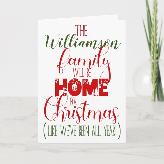 Carte Fantastique Maison Pour La Pandémie De Noël (Devant)