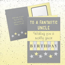 Carte Fantastique oncle gris jaune anniversaire