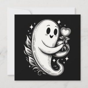 Carte Fantôme de coeur mignon Valentine Éffrayante