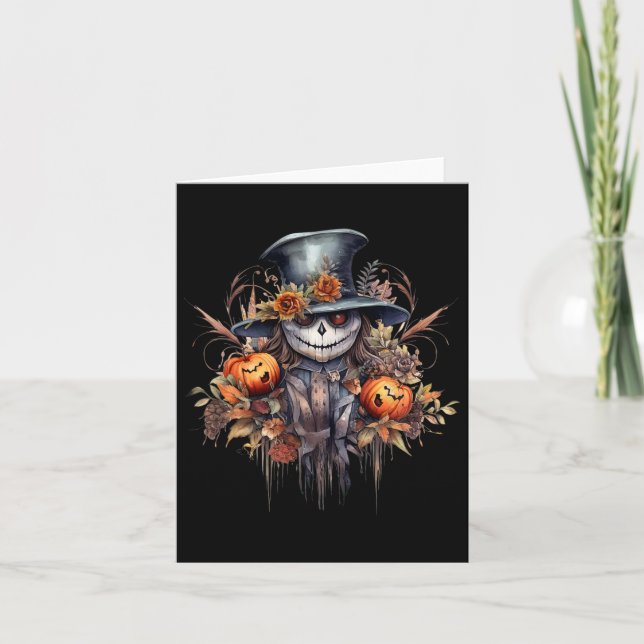 Carte Fantôme d'Halloween effrayant et sinistre  (Devant)