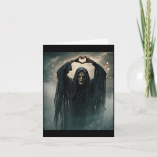 Carte Fantôme drôle coeur mains visage effrayant hallowe