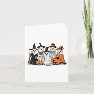 Carte Fantôme Et Amis En Costumes Automne Saison Hallowe